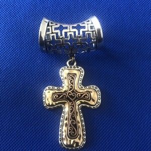 scarf slide silver tone 3.5”x1.5”